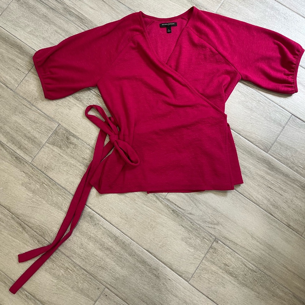 Banana Republic Pink Wrap Top